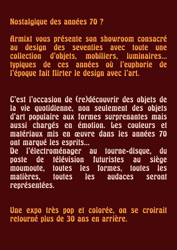 Ambiance 70's | Showroom by Armixt